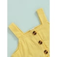 thumbnail image 6 of Franhais Girls Casual Suit, Solid Color Sleeveless Ruffled Sling Tops+Pockets Long Pants+Headband, 6 of 9