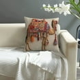 thumbnail image 4 of Bohemian Moroccan Style Pillow Cover 18x18 Inch, Colorful Camel Print Throw Pillow Cover with Hidden Zipper, Soft Polyester Decorative Pillow for Living Room Bedroom, 4 of 5