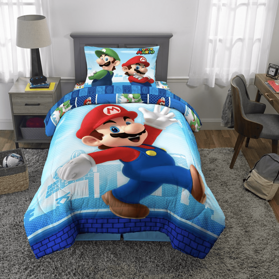 Super Mario Kids Reversible Twin, Super Mario Twin Bedding