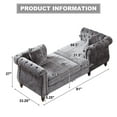 thumbnail image 3 of TUANLUO 81" Chesterfield Chaise Lounge Indoor, Chenille Face-to-face Tufted Lounge Chair with Rolled Arms and Nailhead Trim for Living Room Office, Gray, 3 of 9