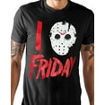 thumbnail image 2 of I Love Friday Jason Voorhees Mask Shirt Distressed Licensed Graphic T-Shirt, 2 of 3
