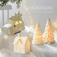 thumbnail image 2 of Light Up White Ceramic Christmas Tree,White Tabletop Xmas Tree Decorations with Lights,Gift for Indoor Tabletop Mantel Shelf Fireplace Holiday, 2 of 9