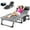 4-Fold Gray w/ 2 Sided Mattress & Pillow, variant on Slsy Folding Lounge Chair, 5-Position Adjustable Outdoor Reclining Chair, Folding Sleeping Bed Cot, Folding Chaise Lounge Chair for Pool Beach Patio Sunbathing