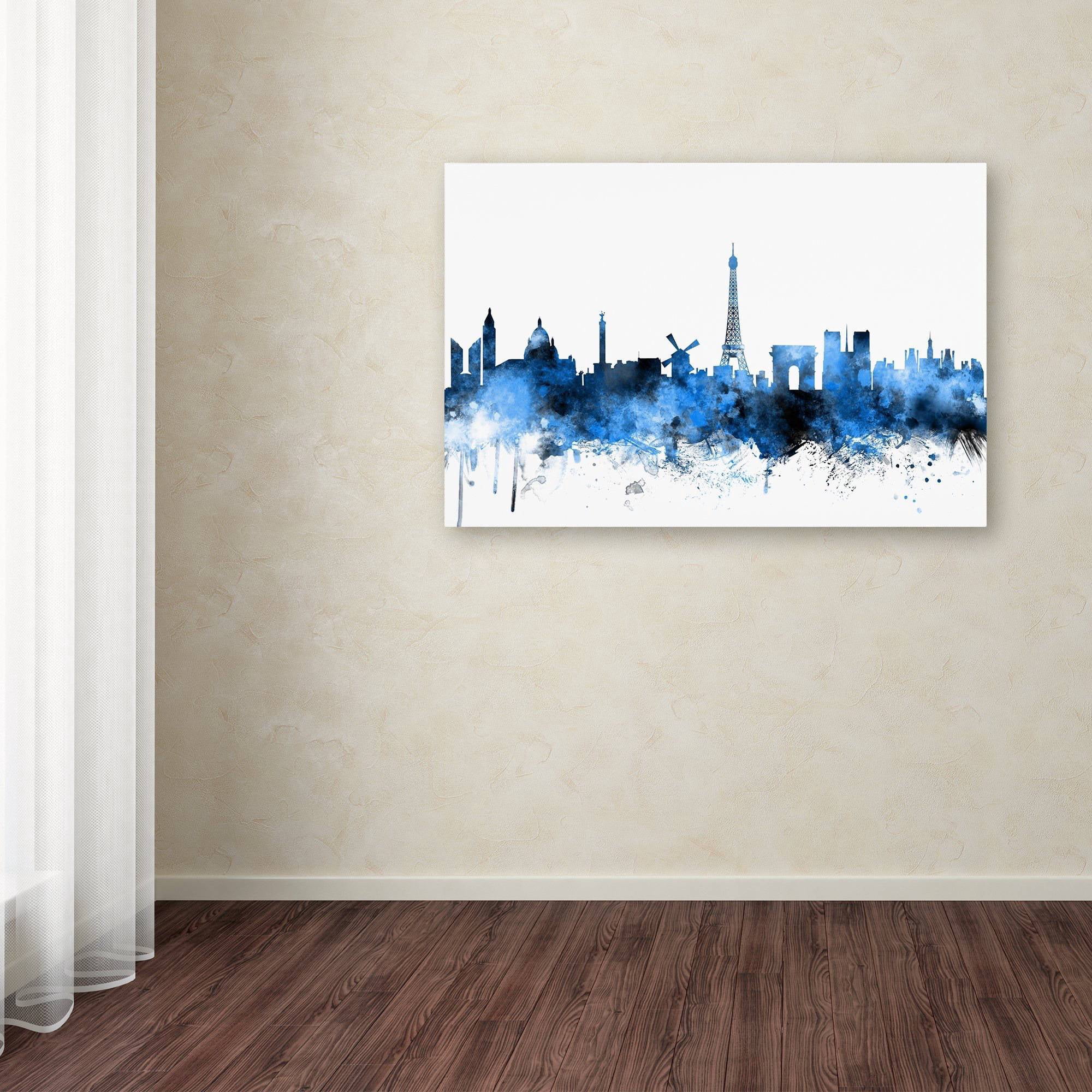"Paris France Skyline" Canvas Art by Michael Tompsett