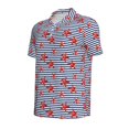 thumbnail image 4 of Wukai Starfish Navy Blue Stripe Men’s Polo Shirts,Quick-Dry Athletic Shirt,Classic Fit Shirts-XX-Large, 4 of 8