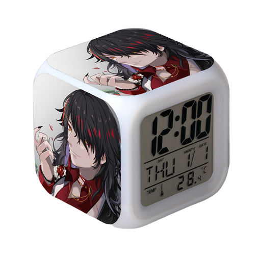 Wekity Anime Alarm Clock One Piece LED Square Clock Digital Alarm Clock