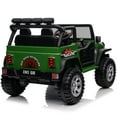 thumbnail image 5 of Joyracer 12V Kids Ride on Truck Car with Parent Remote Control & 2 Seater, 5.5 AH Battery Powered Toy Car w/ 4 Large Wheels, Spring Suspension, 3 Speeds, LED Lights, Bluetooth for Girl Boy, ArmyGreen, 5 of 8