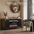 thumbnail image 4 of BELLEZE 68 Inch Fluted TV Stands with 36" Electric Fireplace, Modern Fluted Entertainment Center with Open Storage Shelves& Cabinets, Media Console TV Cabinet For Living Room Bedroom (Camel), 4 of 7