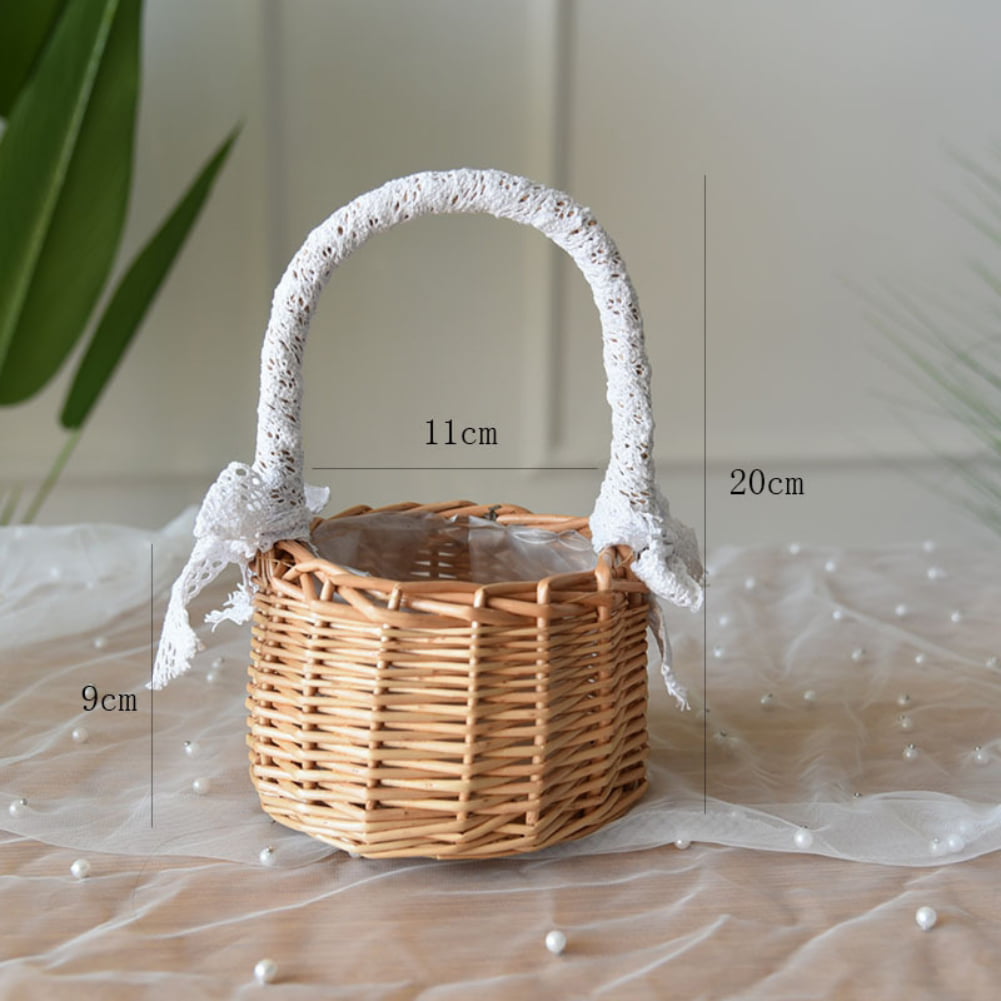 Angoily 10Pcs Mini Woven Baskets with Handles Miniature Rattan Basket Tiny  Wicker Flower Basket for Wedding Party Favors Candy Gift Dollhouse Decor