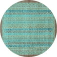 thumbnail image 1 of Ahgly Company Indoor Round Abstract Light Blue Modern Area Rugs, 4' Round, 1 of 4