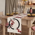 thumbnail image 2 of Cherry Blossom Table Runner Asian Japanese Red Plum Flower Retro Beige Tablerunners 14 x 72 Inch, Table Decorations Tabletop Scarf for Summer Gathering Holiday Farmhouse Kitchen Dining Decor, 2 of 8