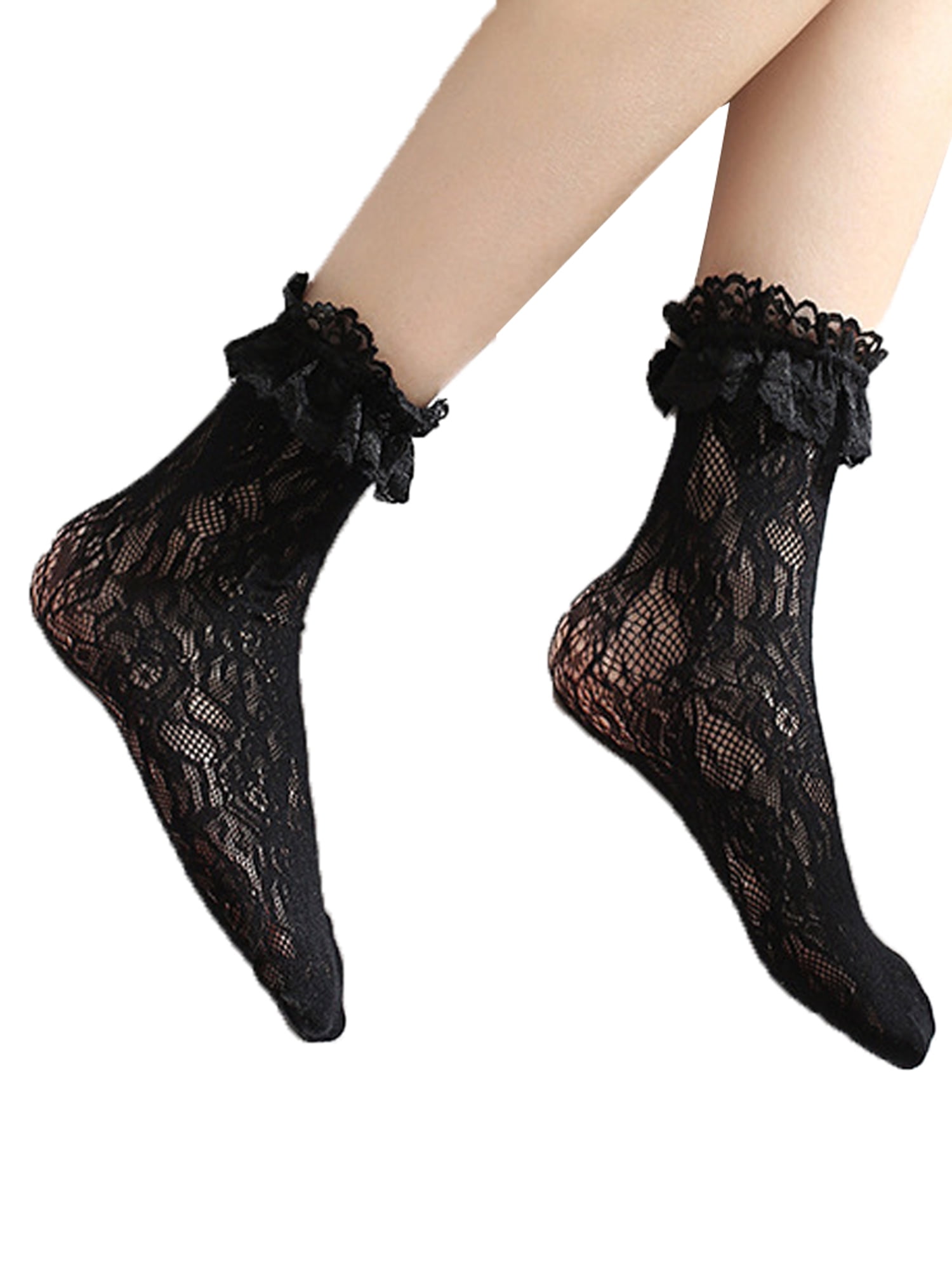 10Pair Women Lace Ruffle Socks Pretty Short Ankle 2019 Fishnet Mesh Stockings 