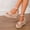 Beige, variant on Sandals Women Straw Woven Wedge Sandals For Women, Thick Hemp Rope Sole, Elastic Ankle Strap, Arch Support, Boho Runway Style, Casual Dressy Summer Beach Footwear Brown 38