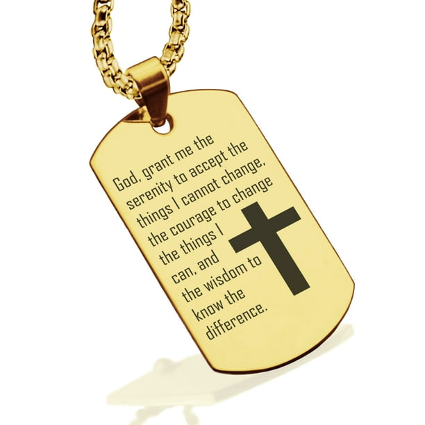 Serenity prayer dog tag necklace Clearance