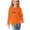 Orange, variant on MeetoTime Girls Long Sleeve Tops Spring Fall Crewneck Printed Dressy Tunic Tops Children's Pullover Undershirt