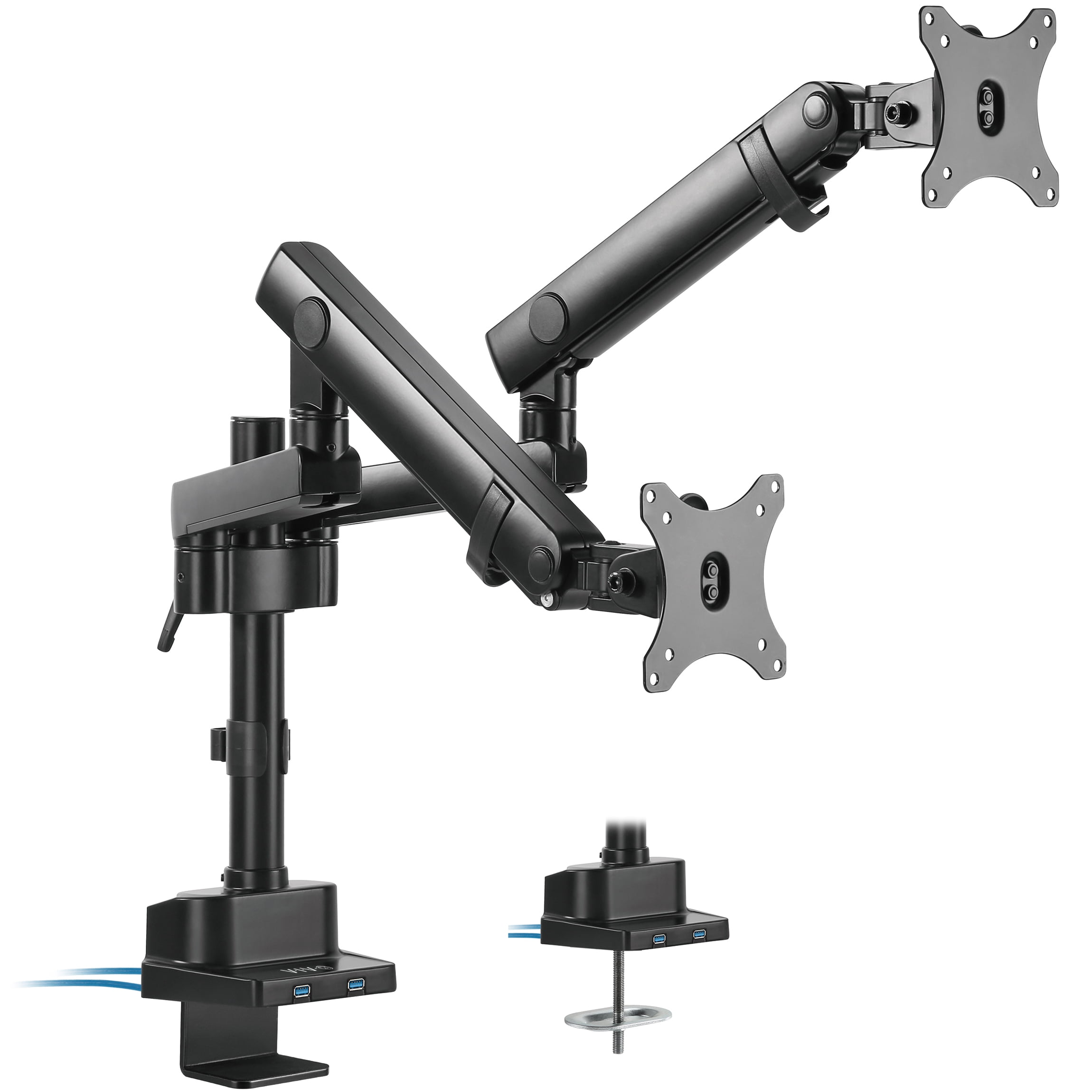 VIVO Premium Aluminum Full Motion Dual Monitor Arm Desk Mount Stand w/ USB Ports Screens up to