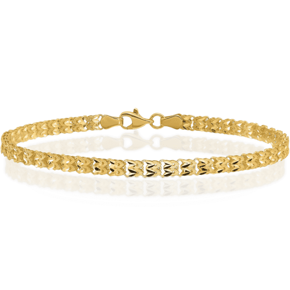 14K Solid Yellow Gold Link Chain Bracelet