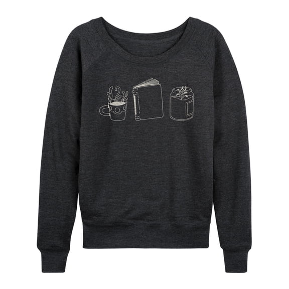 Instant Message - Coffee Book Candle - Women's Lightweight French Terry Long Sleeve Shirt