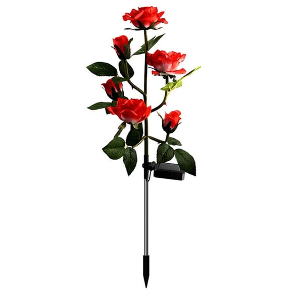 Solar Led Light Outdoor Automatic Waterproof Landscape Spike Lamp for Garden and Vegetable Patch Red 6 Heads