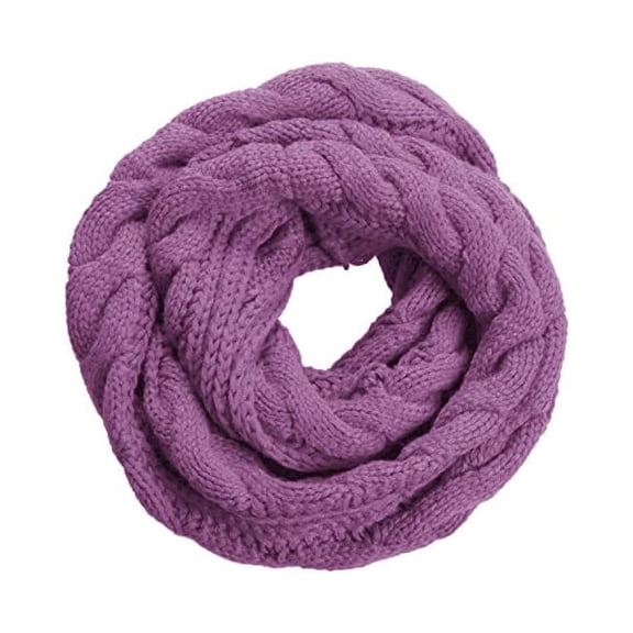 Fu997 Womens Thick Ribbed Knit Winter Infinity Circle Loop Scarf