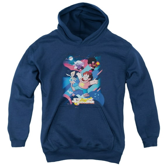 Trevco CN335-YFTH-3 Steven Universe & Group Shot Youth Pull-Over Hoodie, Navy - Large