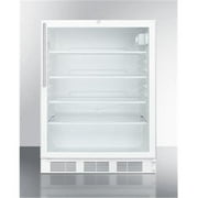 Commercial, built -in, under-counter 24" wide glass door all-refrigerator for ADA height counters