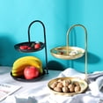 thumbnail image 3 of Plato de fruta de doble capa de lujo ligero nórdico, plato de refrigerio moderno creativo, tienda con plato de dulces de recepción, plato de fruta para sala de estar en casa, 3 of 5