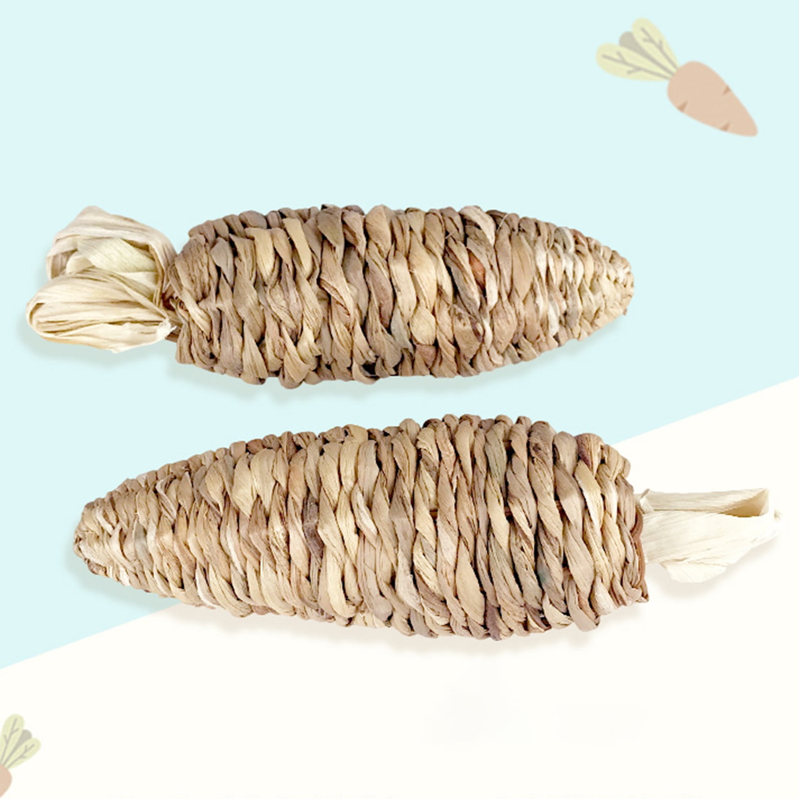 DOPI Molar Toy Minimalistic Exquisite Eco-friendly Bunny Toy Water Hyacinth Grass Carrot for Home