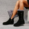 thumbnail image 6 of Winter Boots for Women Christmas Low Heel Faux Cuff Warm Booties Fleece Line Slip On 2025 Trendy Round Toe Cold Weather Winter Boots, 6 of 9