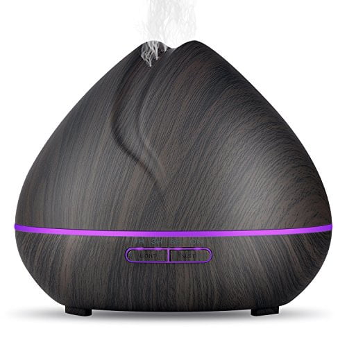 Aromatherapy Essential Oil Diffuser,OliveTech 400ml Wood Grain