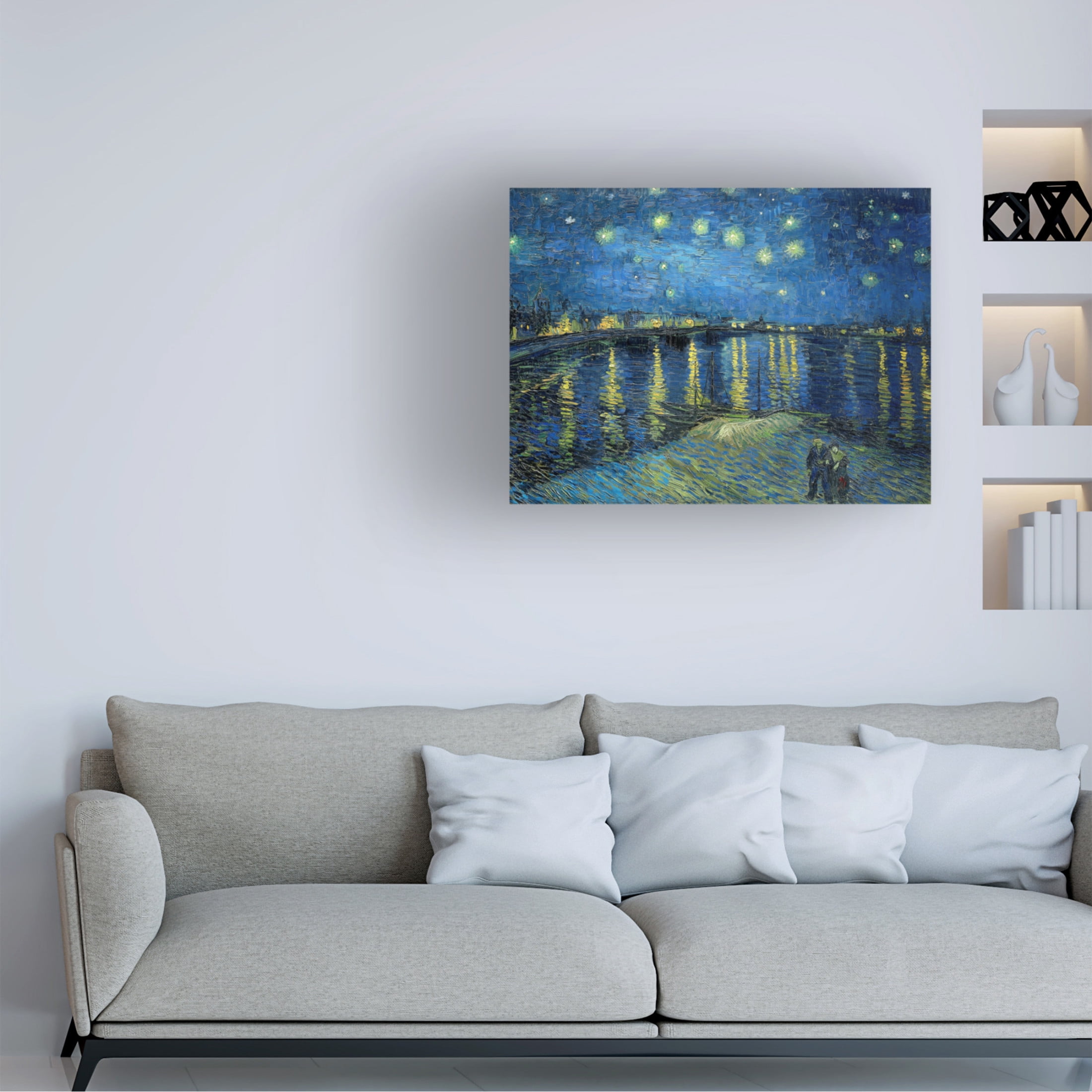 Trademark Fine Art Pictufy  The Starry Night Over The Rhone Canvas Wall Art