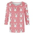 thumbnail image 5 of Easter T Shirts for Women Plus Size Casual Round Neck 3/4 Sleeve Day Funny Printed T Shirt, 5 of 5