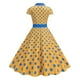 thumbnail image 5 of Vestido de Manga Corta para Mujeres de Moda Casual Impreso Cuello en V con Cremallera Grande Del Doblado, Poliéster Ligero para el Verano, 5 of 9