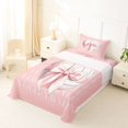 thumbnail image 3 of spefrowx Cute Volleyball Sports Twin Sheets for Kids Girls, Pink Cartoon Bow Bedding, 3pcs, 1 Flat Sheet, 1 Fitted Sheet and 1 Pillowcase, 3 of 6