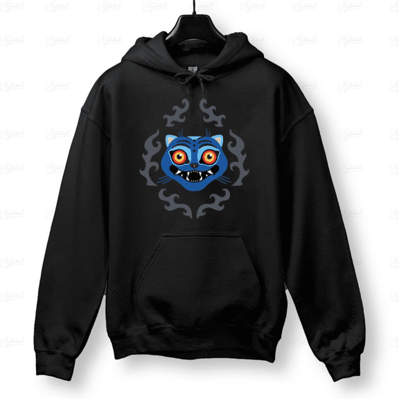 Classic Blue Tiger Graphic Art Kpop Style Hoodie Shirt, for Men & Women, up to Size 5XL