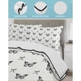 thumbnail image 3 of Full Size Quilt Bedding Set, Black Spring Butterfly Reversible Summer Quilt 3 Pieces, Bow Knot Lightweight Bedspreads Coverlets with 2 Pillow Shams for All Seasons, 3 of 5