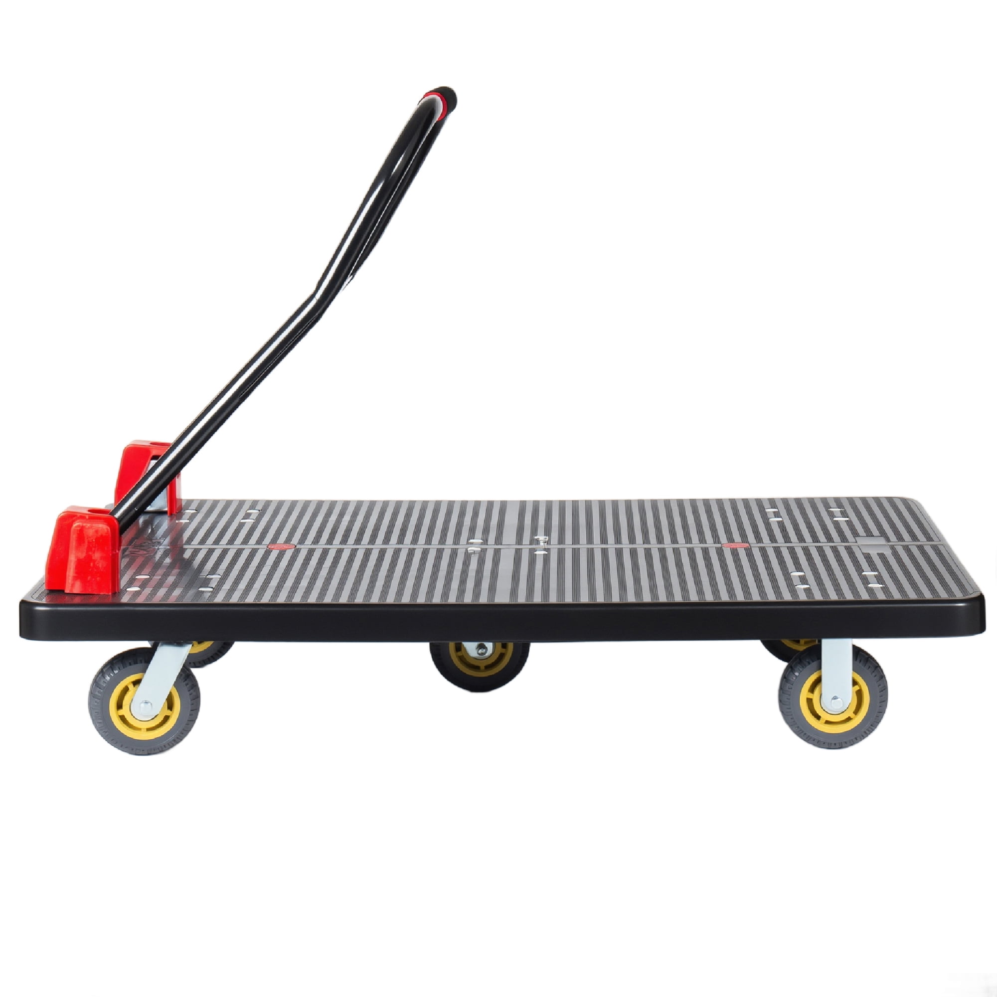 25.5"x43.5" Platform Truck, Foldable Handcart with 5" TPR 360-Degree Silent Wheels, 1500lbs Heavy-Duty Push Dolly Cart, 5 Steel Load-Bearing Beams for Warehouse Garage Home Use