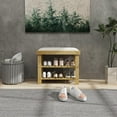 thumbnail image 2 of Keepoman Ottoman Bench Padded Seat with Cushion for Entryway, Hallway, Cream White, 2 of 7