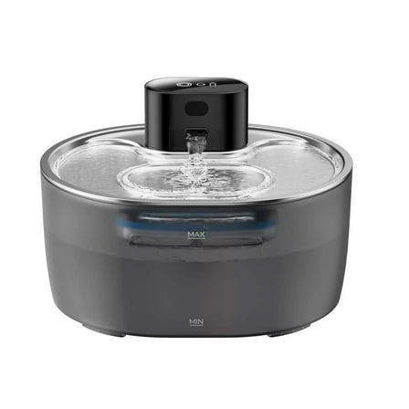 Generic 3 L Stainless Steel Cat Water Fountain Set with Smart Cat Water Fountain & 304 Stainless Steel Tray