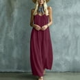 thumbnail image 5 of ClodeEU Women's V Neck Spaghetti Strap Tiered Maxi Dress,Boho Beach Vacation Swing Dress Wine,Women's Plus L, 5 of 7
