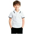 thumbnail image 1 of RXMEKW Striped Short Sleeve Button-Up Shirt For Boys And Girls For Casual Wear Graphic Tee Polyester Spandex Blend, 1 of 8