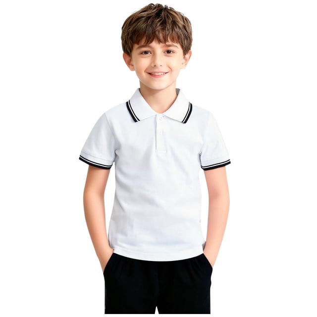 RXMEKW Striped Short Sleeve Button-Up Shirt For Boys And Girls For Casual Wear Graphic Tee Polyester Spandex Blend