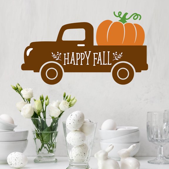 SOPOTUTU 2Pcs Thanksgiving Glass Sticker PVC Material for Window Wall Autumn Home Decoration