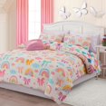 thumbnail image 6 of NTBED Rainbow Comforter Set Chic Bowknot for Kids Girls, Twin Size 6 Piece Bed in a Bag Soft Polyester Bedding Set with Love, Bow & Polka Dot Design, Cream, 6 of 8
