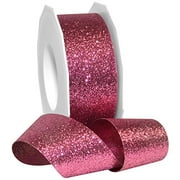 Morex Ribbon Princess Glitter Ribbon, 1-1/2" x 25 yd, Hot Pink