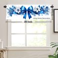 thumbnail image 3 of Rod Pocket Polyester kitchen Curtain Valances for Windows With Blue Bow And Floral Design For Indoor Living Room Bedroom Kitchen Decoration 54x18 inch, 3 of 5