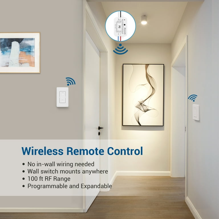 DEWENWILS Indoor Wireless Light Switch, Remote Control Wall Light