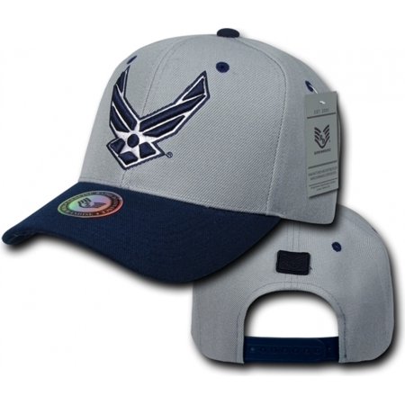 RapDom Air Force Hap Wings 2-Tone Workout Mens Snap Back Cap [Grey/Navy Blue - (Best 12 Gauge Snap Caps)