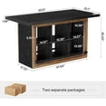 thumbnail image 2 of Tribesigns Kitchen Island with Storage, Counter Height Island Table with 6 Open Cubbies & Footrests, Coffee Bar for Dining Room (Black + Wood), 2 of 5