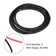 thumbnail image 3 of Uxcell Extension Wire Power Cable Copper Conductor 2 Core 26 AWG 16ft Black, 3 of 5